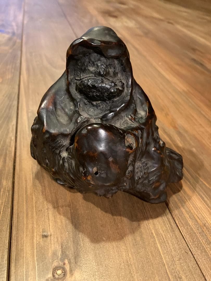希少 石噛達磨 天然木 瘤木 流木 中国美術 仏教美術 だるま